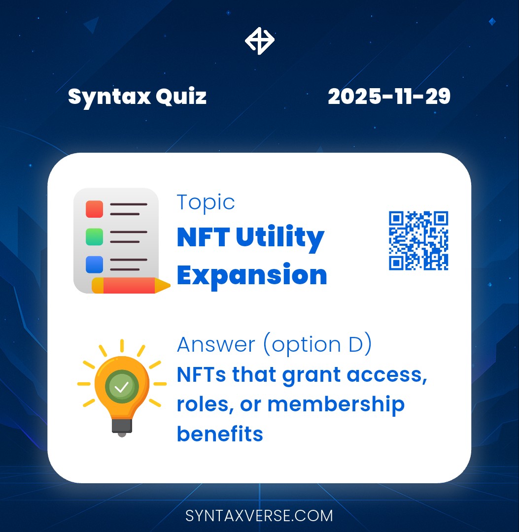 churchi_blaq's tweet image. NOVEMBER 29th, 2025
1) #SyntaxVerse quiz answer for today 🎯
2) #Xenea wallet #quiz answer for today  ✅
3) #Marina protocol quiz #answer 🔥
4) #SpurProtocol quiz answer 👌

Time to contribute and stack with 👇
@SIXR_cricket
