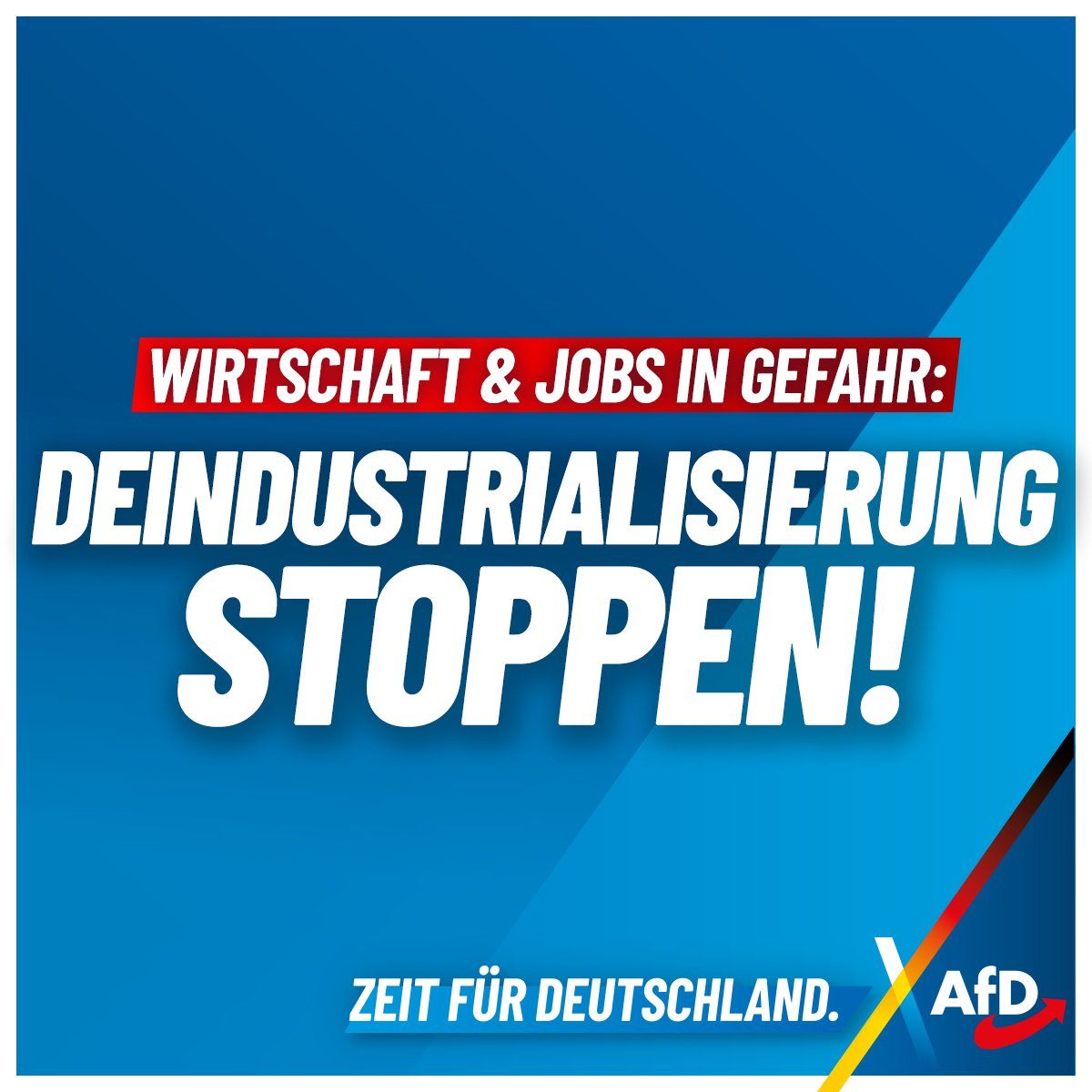 AfD's tweet image. +++ Wirtschaft &amp;amp; Jobs in Gefahr: Deindustrialisierung stoppen! +++

Deutschlands Industrie blutet aus: Firmen wie VW, Bayer oder Mercedes setzen massenhaft Mitarbeiter vor die Tür, ganze Standorte werden dichtgemacht. Während viele Mitarbeiter noch um ihre Jobs zittern, stecken…