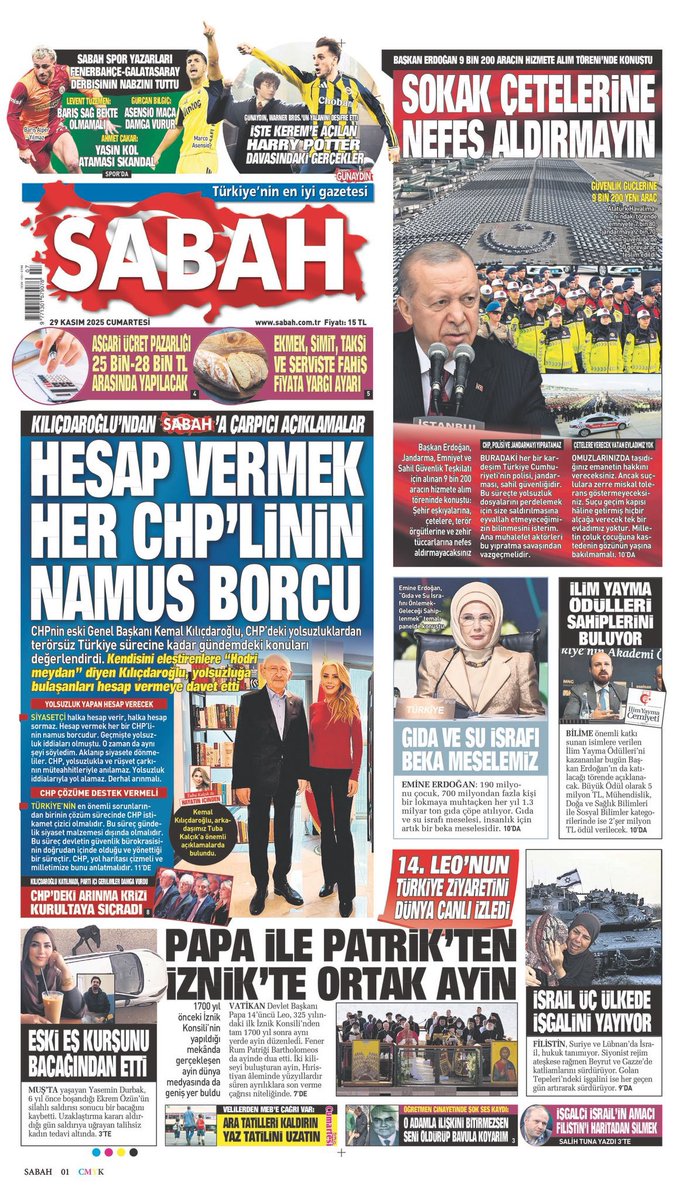 Kılıçdaroğlu, CHP’nin kurultayına katılmayıp Sabah gazetesine röportaj vermiş.