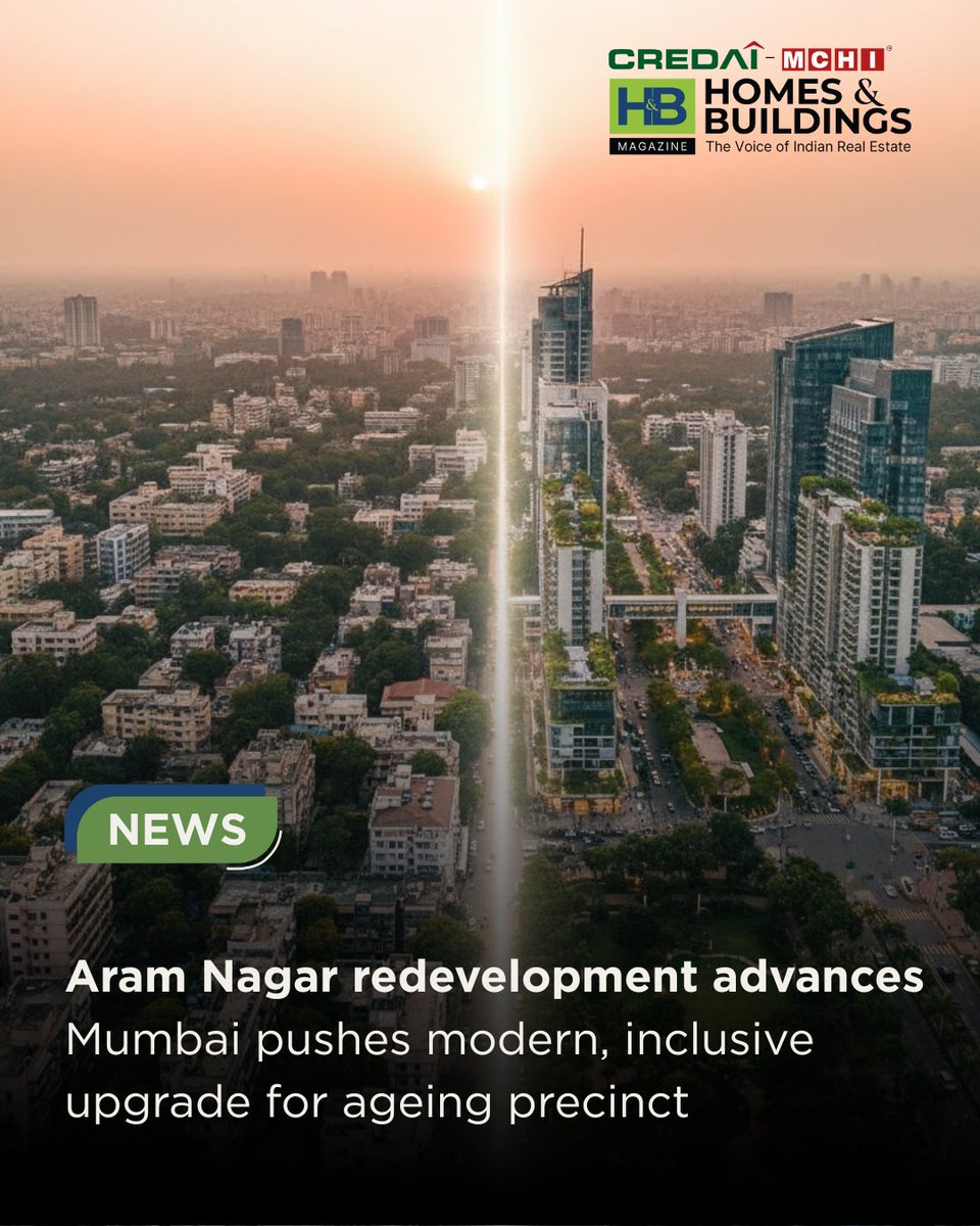 HandB_magazine's tweet image. Mumbai’s Aram Nagar redevelopment gains pace with a ₹497 crore plan focused on sustainable, community-centric urban renewal.

Read more: homesbuildings.com/mumbai-advance…

@MCHI_President 

#MumbaiUpdates #UrbanDevelopment #Redevelopment #CityGrowth #InfrastructureIndia