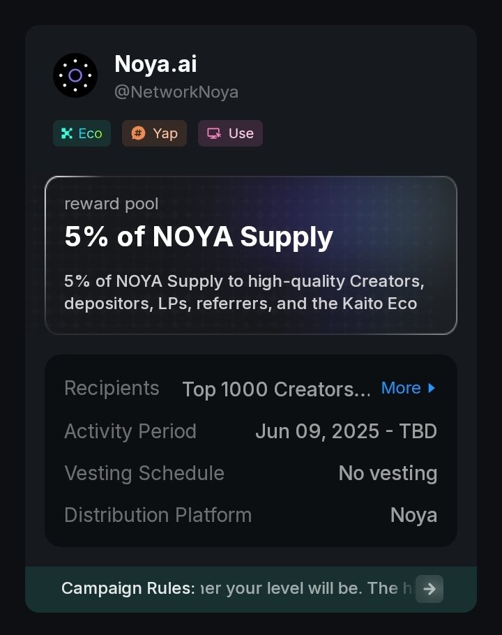 Gm gm 

5% of <a href="/NetworkNoya/">NOYA.ai</a> supply is going to all believers, trust me you don't wanna left out