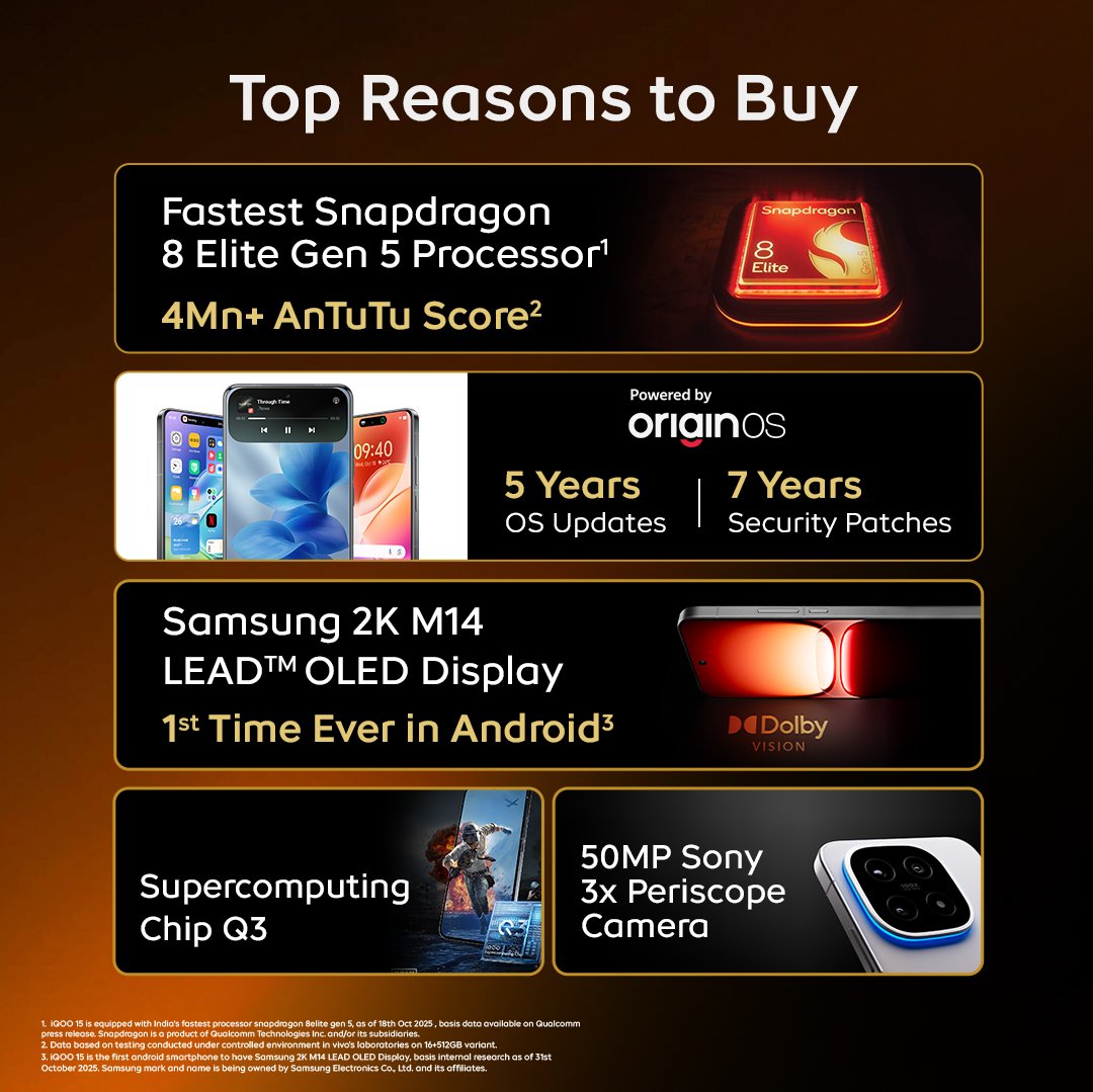 IqooInd's tweet image. Help is now just a tap away.

With iQOO 15, you don’t wait for support; it comes to you through instant expert video assistance.
Quick, simple, and made to guide you whenever you need it.

Starting at ₹64,999.*
Performance, simplified.

Link in bio!

*T&amp;amp;C apply

#iQOO15…