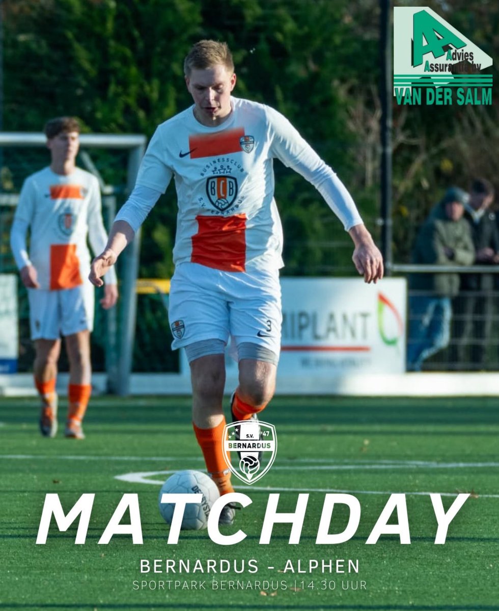 SV_Bernardus's tweet image. MATCHDAY! ⚽️ Koploper @avvalphen1909, dat 3 punten boven Bernardus staat, komt op bezoek! Tot vanmiddag! 🧡#SVB
