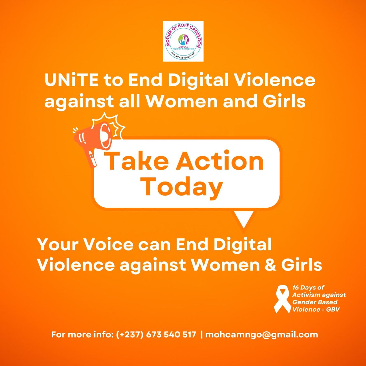 Day 5 of <a href="/16daysactivism/">16 Days Activism</a>. Digital spaces should be safe for women and girls. Yet harassment &amp; abuse are rampant.

Silence enables harm. Your voice sparks change.

🟠 Stand with survivors.
🟠Challenge harmful behavior.
🟠Promote respect &amp; accountability.

#Together Let’s #EndGBV