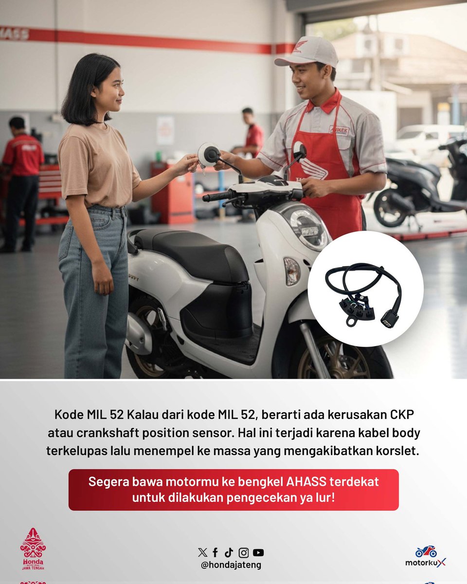 Pernah ngalamin ini nggak lur? Jangan panik, simak dan save postingan ini biar makin tahu seputar motormu ya lur! Jangan lupa rutin service motor di bengkel resmi AHASS terdekatmu

#HondaJateng #MotoreWongJawaTengah #AstraMotorJateng