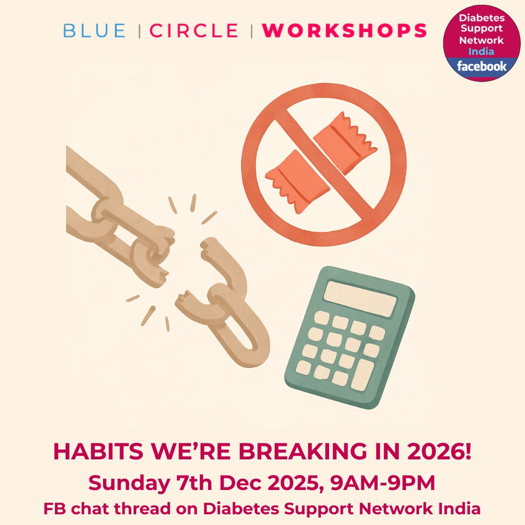 Habits We’re Breaking in 2026! | #BlueCircleWorkshops
📅 7 Dec 2025
🔗 facebook.com/groups/bluecir…

Join our FB chat thread on habits we want to leave behind, from procrastinating glucose checks to skipping pre-boluses or exercise. Drop in anytime &amp; share what you’re working on!
