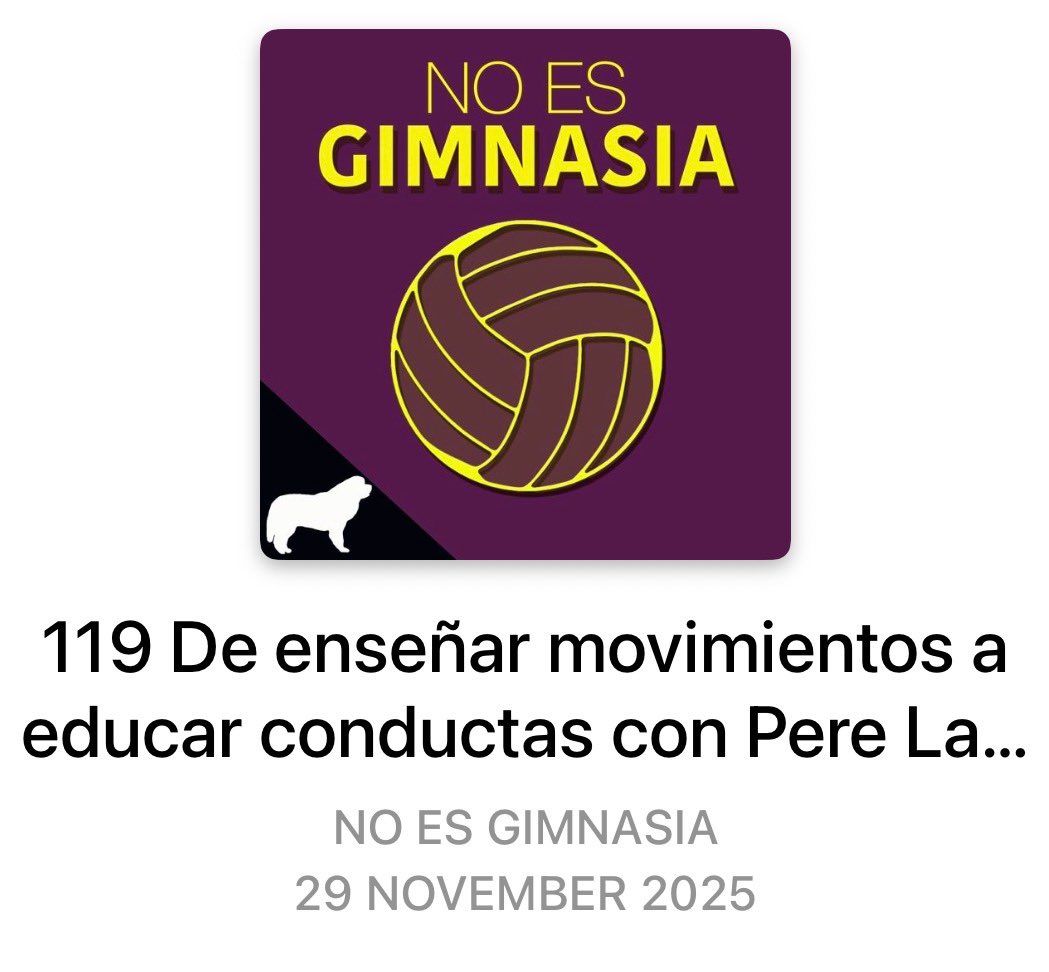 Nuevo episodio (Ep. 119) en No es Gimnasia con Pere Lavega 🎙️
De enseñar movimientos a educar conductas.

Conducta motriz, lógica interna, emociones, cooperación, conflicto y por qué la adaptabilidad debería estar en el centro de la EF.

Escúchalo aquí 👉 carlosminguez.com/spotify