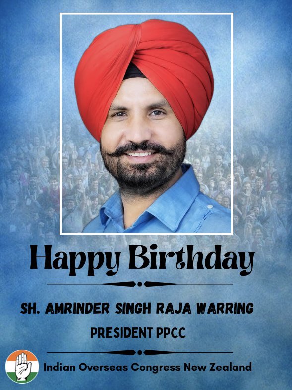 HPCheema8's tweet photo. Happy Birthday and Congratulations to Lok Sabha MP and Punjab Congress President @RajaBrar_INC ji. May God give you happiness, prosperity and long life https://t.co/DRJnSI9zzV