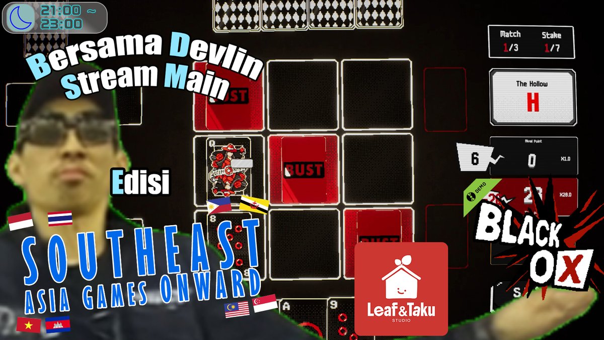 DevlinBataric's tweet photo. - Senin 1 Desember 2025, 21:00 GMT+7 -
Winmax kah hari ini maniez? ✨🤑
Malam ini di event #SEAGO2025, mari mencoba game dari developer Thailand, @leafandtaku - Black OX!
Berawal Blackjack bercampur tictactoe, apakah berakhir winmax? 🤔
https://t.co/wtUx9tgEer https://t.co/tnGUoVZqrs