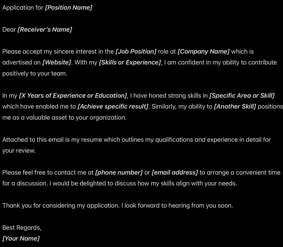 ขออนุญาตแบ่งปัน •| ตัวอย่าง และวิธีการเขียน Email สำหรับสมัครงาน ทั้งในรูปแบบภาษาไทย และภาษาอังกฤษ ตรงตัวเอียง และตัวหนาให้ใส่ข้อมูลที่จำเป็นลงไป ไม่ว่าจะเป็นตำแหน่งที่ต้องการสมัคร ชื่อบริษัท ทักษะที่เกี่ยวข้อง ฯลฯ หรือสามารถนำตัวอย่างนี้ไปปรับใช้ได้ตามความเหมาะสม •.