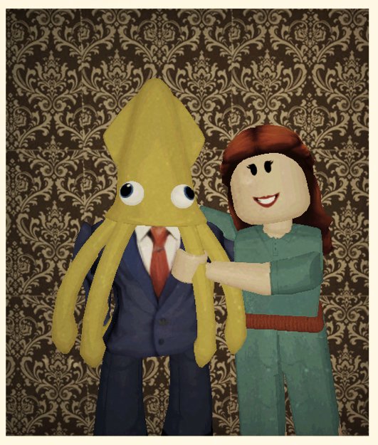 IDrawStuffz22's tweet image. &quot;Ooo, you look so pretty in this one, dad!&quot;
*An excited burble*
#ROBLOX #RobloxStudio #robloxart