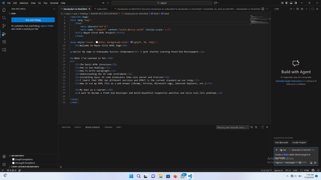 royalmayor24's tweet image. I know I’m just at the starting point, but I’m committed to showing up, practicing consistently, and building skills that will shape my future. Step by step, I’m getting closer to the developer I want to become. 💻🔥 #KeepLearning #FrontendJourney #FrontendDeveloperInProgress