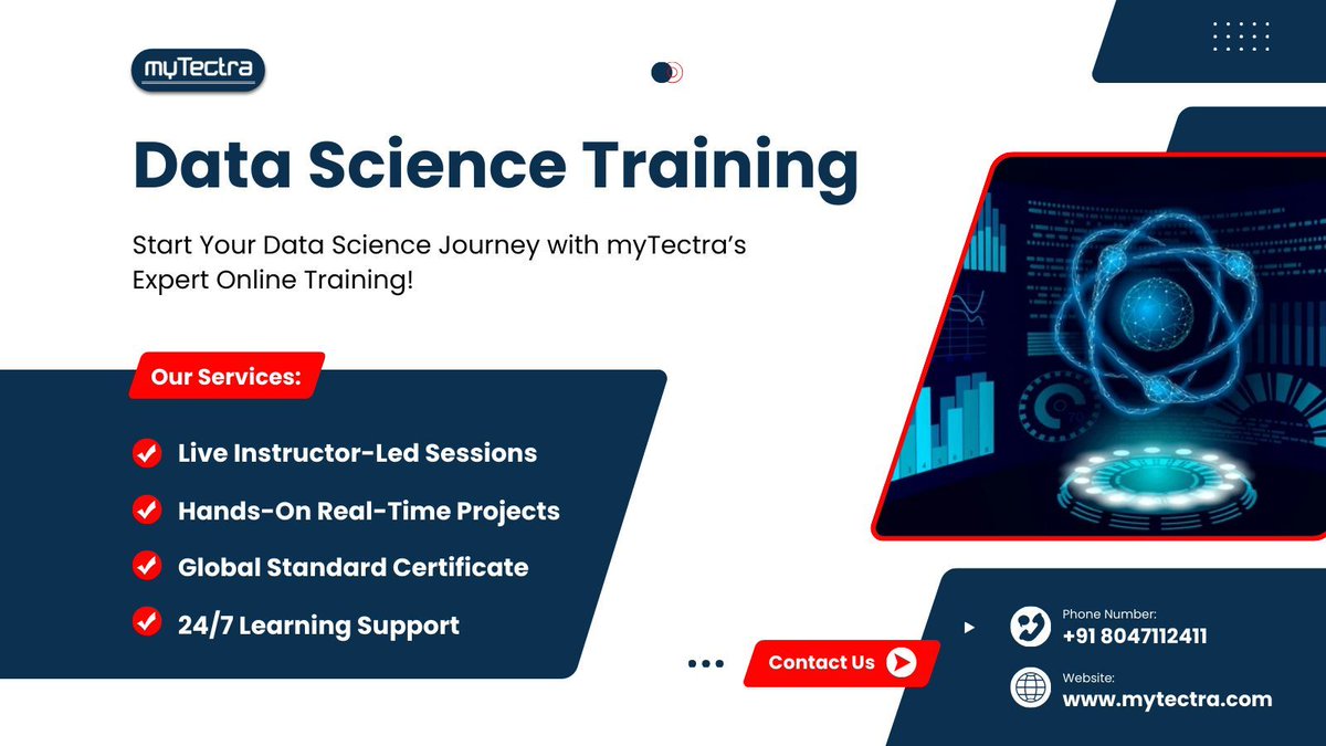 mytectra's tweet image. 📊 Transform Data into Opportunity – Become a Data Scientist with myTectra! 🤖📈

📞 Call: +91 8047112411
🌐 Visit: mytectra.com

#datascience #machinelearning #dataanalytics #ai #python #bigdata #mytectra #futuretech #careergrowth #upskillnow #dataengineer