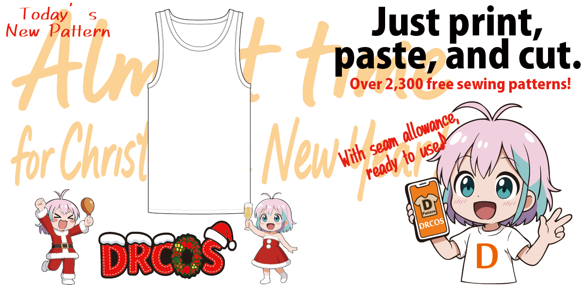 drcos_com's tweet image. 🎄 Today’s new Free English Paper Pattern release!

👕 Tank Top
📏 A4 size (Cm)
🧵 Easy sleeveless top — great for costumes, layering, or casual outfits!
Fun to sew and beginner-friendly.

🔗 dr-cos.info/fp-tanktop.html
#ChristmasCostume #SewingPatterns #FreePattern #CosplayCostume