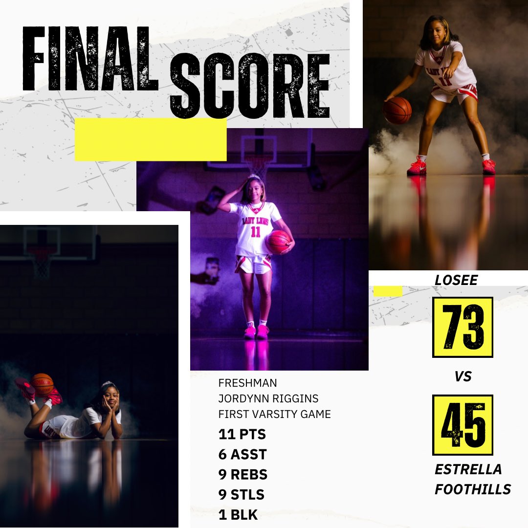 Freshman First varsity game 
11 pts
6 asst
9 Rebs 
9 stls
1 Blk