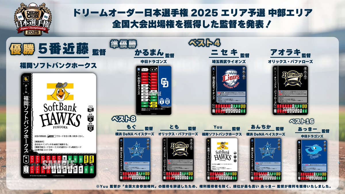 プロ野球カードゲーム ドリームオーダー公式 (@dreamorder_tcg