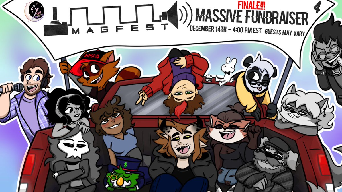 HAPPY HOLIDAYS SLEEPY LADS! 🎄⭐️

Returning to the Massive Magfest Fundraiser! With a current sum of $460 dollars? This will be our final stream for the Magfest collection! 

Join us DECEMBER 14TH, 4:00 PM EST! For our SEVENTH official Sleep Deprivers Stream!