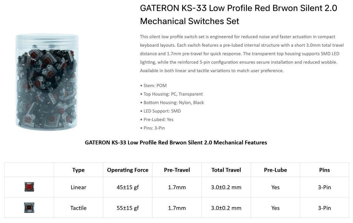 なんだこれ！ GATERON KS-33 Low Profile Brown Silent 2.0 超静音仕様 