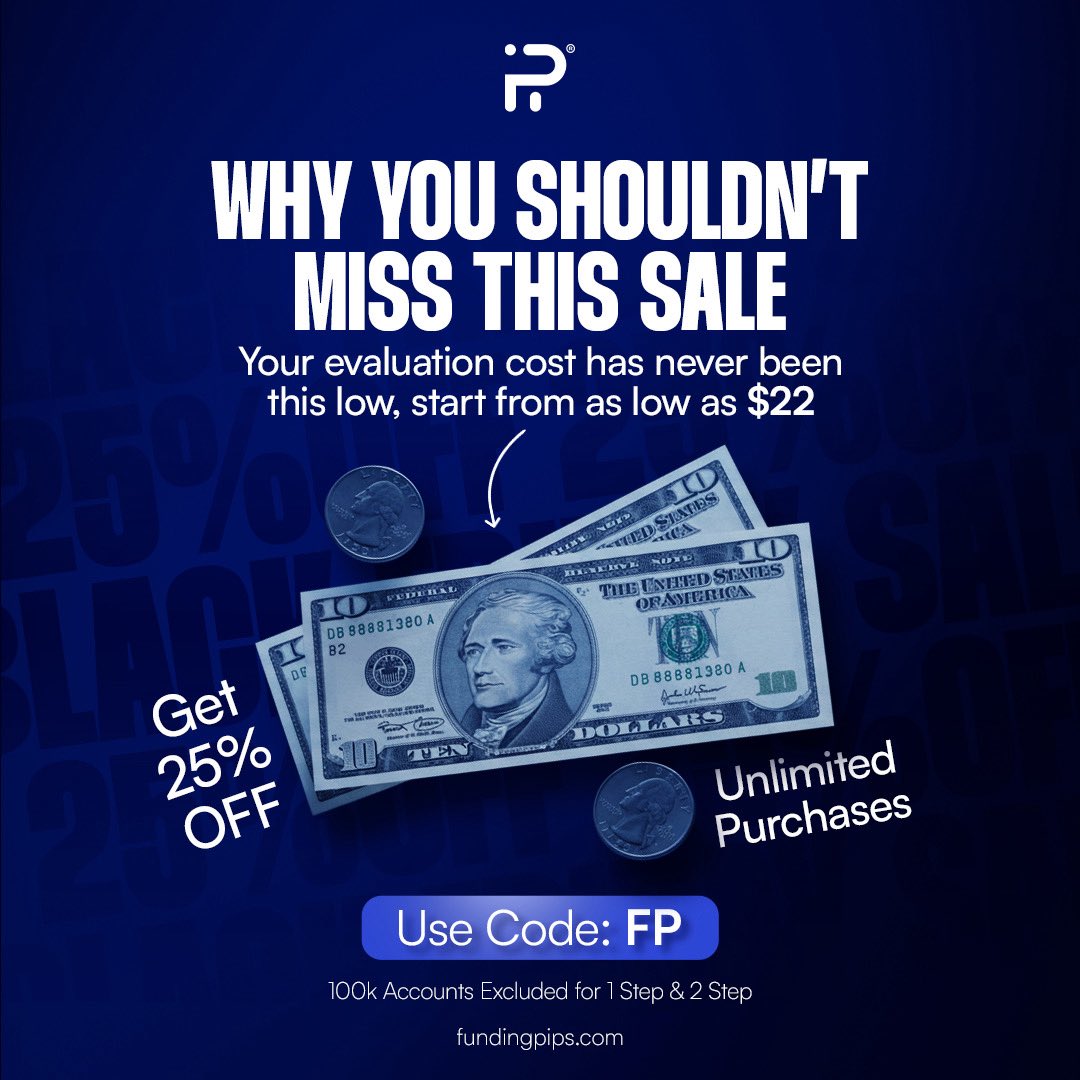 🔥 Lowest Prices in FundingPips History - Live Now!
 
👉🏻 FundingPips Evaluations starting from just $22 - yes, you read that right!

These are the lowest costs we’ve ever offered, and they won’t be there forever.

🎯 Get 25% OFF all evaluations (except $100k accounts for 1-Step &amp;