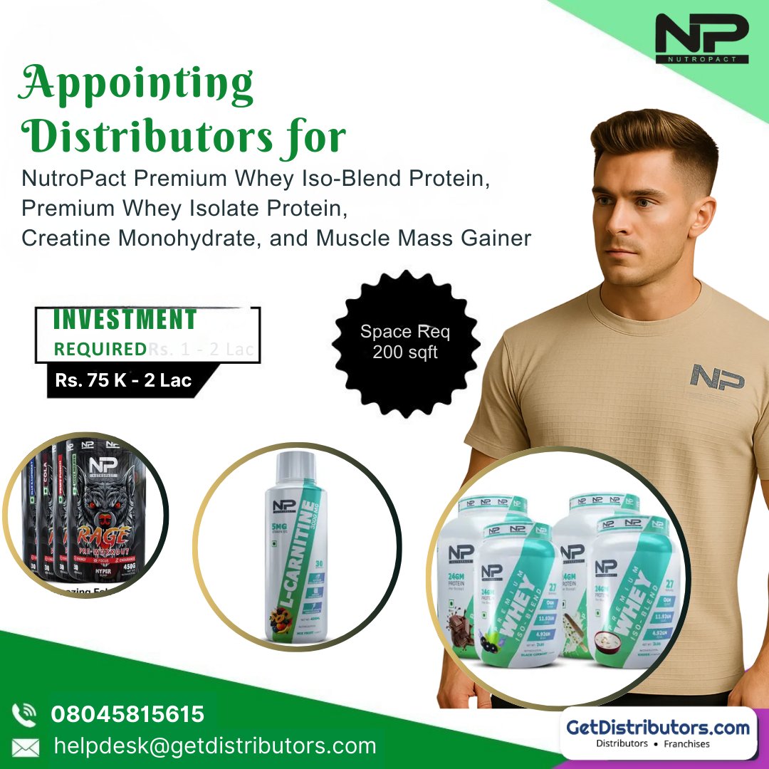 getdistributors's tweet image. Appointing #Distributors for #NutroPact Premium Whey Iso-Blend Protein, Whey Isolate Protein, Creatine Monohydrate &amp;amp; Muscle Mass Gainer.
Details 👉 getdistributors.com/tiny/r0uBmZ88Xk

★Investment : ₹ 75 K - 2 Lac
★Attractive Margins &amp;amp; ROI

#SerenisureLifecareLlp #NutritionalSupplements