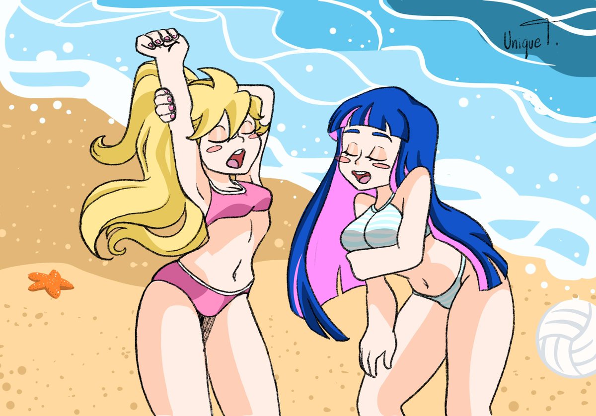 ShemakesuniqueT's tweet photo. I wanted to redraw this based off a still from the Panty and Stocking Beach episode in season 1 #pantyandstockingwithgarterbelt #pantyanarchy #stockinganarchy #fanart https://t.co/g2j5dk0JzN