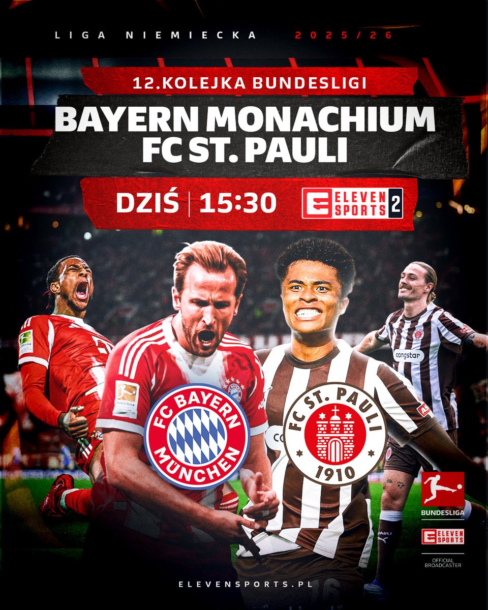 Maszyna do strzelania goli, innymi słowy Bayern Monachium, podejmie dziś u siebie FC St. Pauli. ⚔️ Jak ekipa 🇵🇱 Arkadiusza Pyrki i Adama Dźwigały poradzi sobie z liderem tabeli? 👀

Mecz skomentują <a href="/GrzywkaWHUFC/">Marcin Grzywacz</a> i <a href="/matimajak/">Mateusz Majak</a>. 🎙️ #BundesTAK 🇩🇪