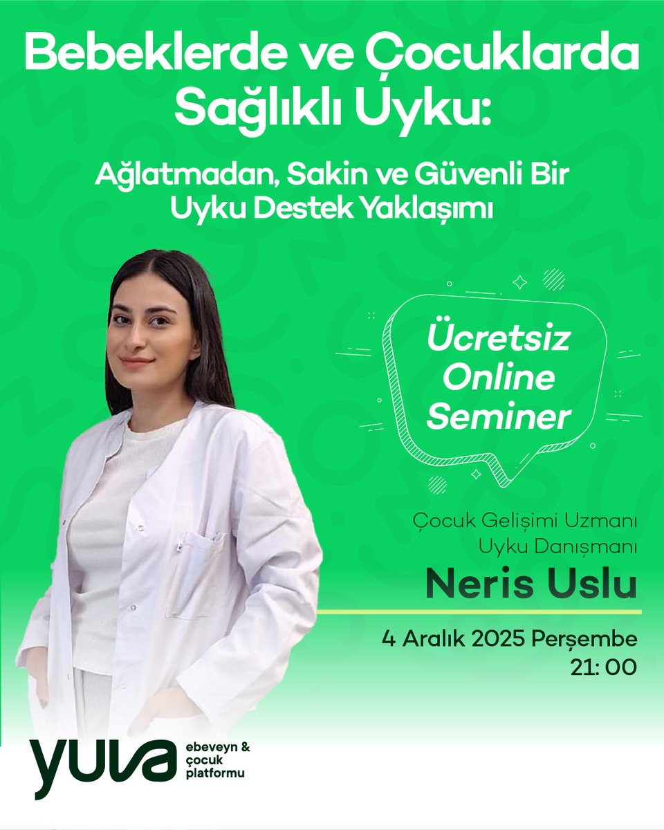yuvadancom's tweet photo. Bebeğiniz uykuda zorlanıyor mu?
Ağlatmadan, sakin ve güvenli bir uyku düzeni mümkün!

4 Aralık 21:00'de Ücretsiz Online Seminer:
Çocuk Gelişimi Uzmanı &amp; Uyku Danışmanı Neris Uslu anlatıyor.

Katılım Linki: https://t.co/WqWcfTdaF7

#Yuvadancom #UykuEğitimi #UykuProblemleri https://t.co/KVUfLEKFnC