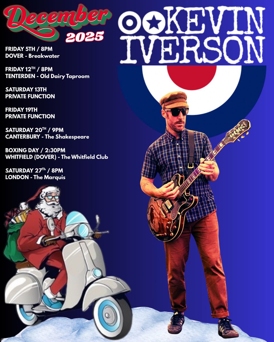 iverson_guitar's tweet image. DECEMBER GIGS 🎄🎅🎸

#mod #britpop #singer #guitarist #christmas2025