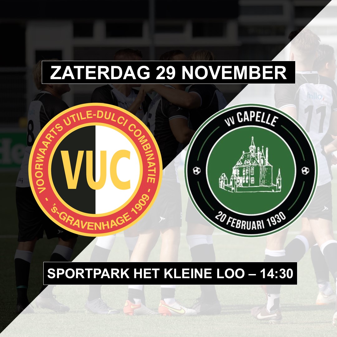 Straks om half 3 tegen Capelle. VUC heeft de punten hard nodig!
Toegang gratis.