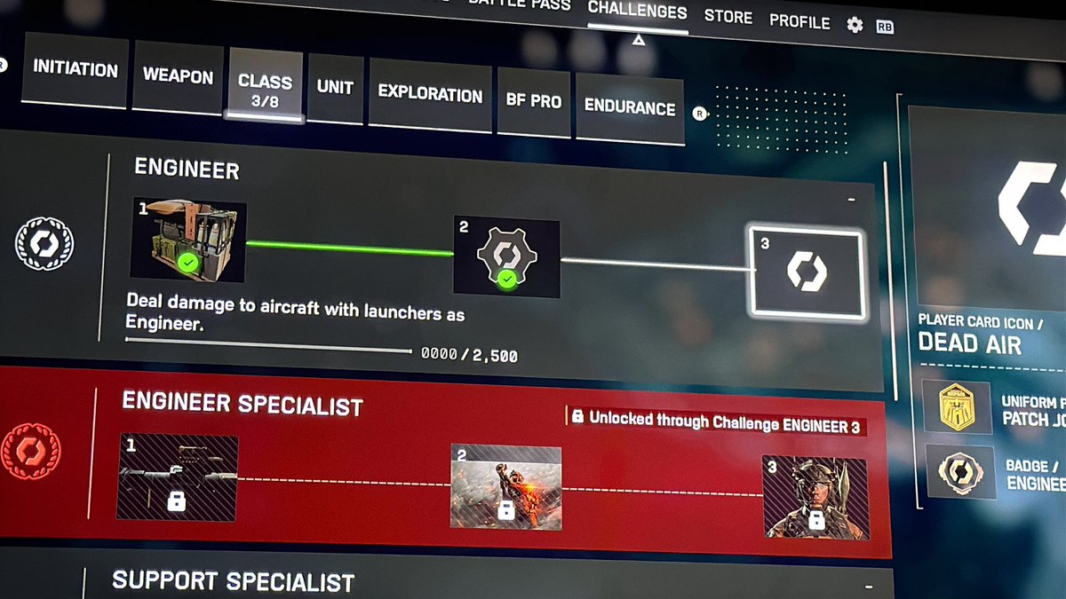 bordon386's tweet photo. @Battlefield is this challenge bugged cause no matter what launcher I use it doesn’t track at all please help https://t.co/S6Bx9niZwy