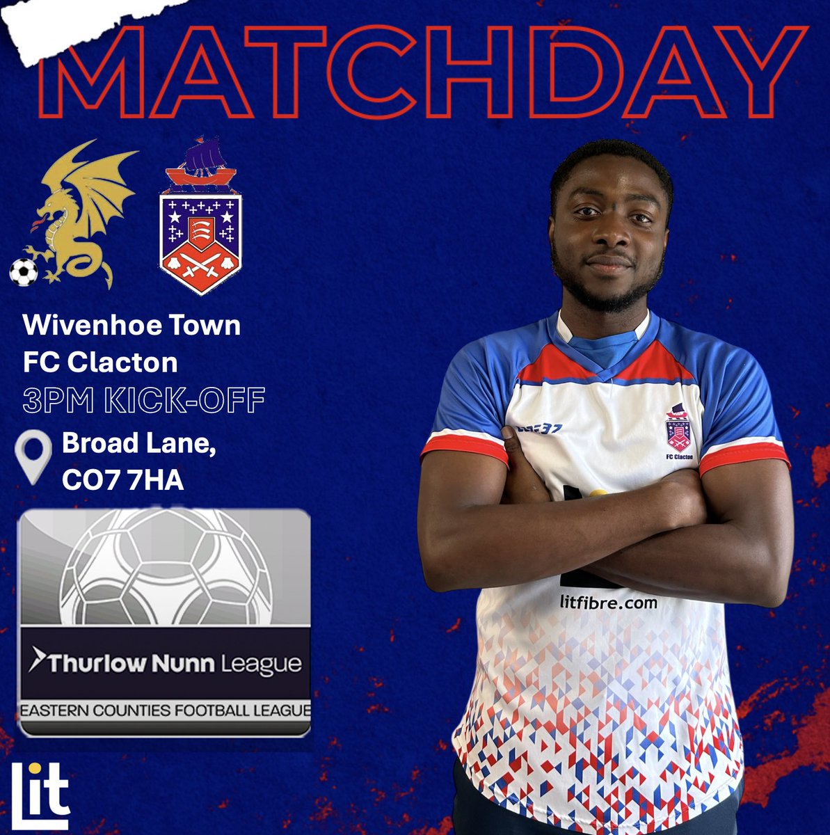 FC_Clacton's tweet image. 🚨| IT’S MATCHDAY!

🆚 Wivenhoe Town
📍 Broad Lane, CO7 7HA
⏰ 3pm Kick-Off

We’re looking to bounce back from Tuesday’s defeat and get back to winning ways!

Come show your support and back the lads!💪💙❤️

#Seasiders #FCC #Clacton #Essex