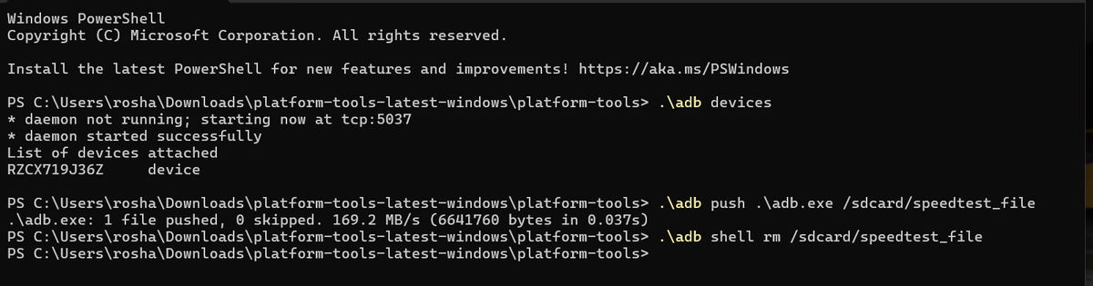 Scratch2OP's tweet photo. @SamsungIndia @Samsung @SamsungMobile They rejected my request saying “USB port not connecting so IQC cannot be done.”
So I ran a forensic ADB test at home.

My PC instantly detected the device AND transferred files at ~169 MB/s (USB 3.0 speed).

A broken USB port cannot do that.
The rejection was false. https://t.co/BOgng09ZY8