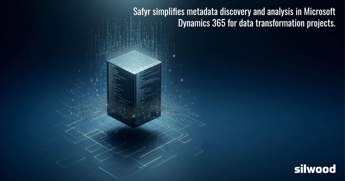 Silwood_Safyr's tweet image. Safyr simplifies metadata discovery and analysis in Microsoft Dynamics 365 for data transformation projects. #dataanalysis #MSDyn365 ow.ly/rHKP50WIh7R