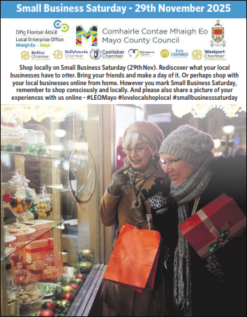 MayoCoCo's tweet image. Your local businesses are vital to your local community. Don&apos;t forget to shop locally today, bring your friends, and rediscover what your local area has to offer. Or perhaps shop with your local businesses online from home.

#lovelocalshoplocal #smallbusinesssaturday #LEOMayo