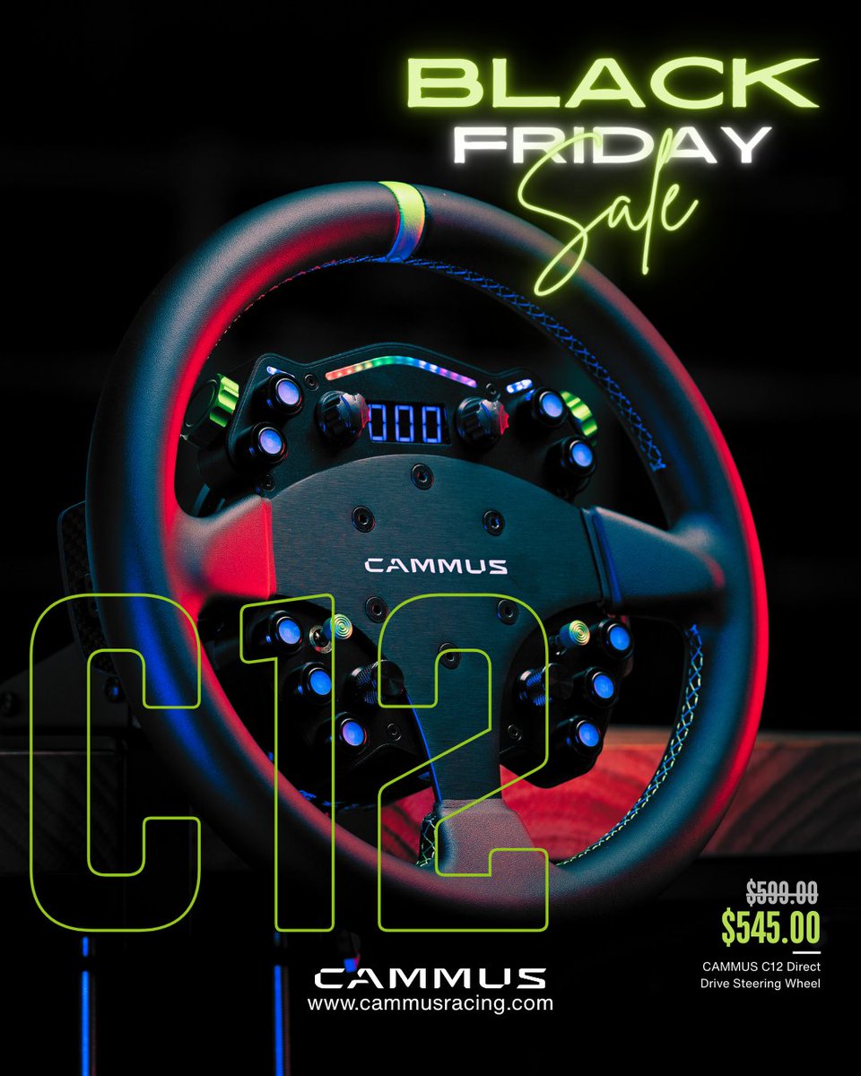 LAST CHANCE! ⏳ Black Friday Ends Soon — CAMMUS C12 On Sale!
👉 Shop Now: cammus.com
#BlackFriday2025 #BlackFridayDeals #CammusC12 #SimRacingSetup #SimRacingGear #DirectDriveWheel #SimRacers #GamersOf2025 #RacingSimulator #SimRacingCommunity #PCGamingSetup
