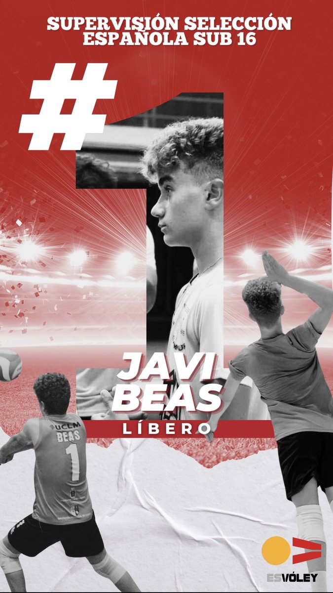 Javi Beas, con solo 14 años y jugando en Primera Nacional, ha sido convocado de nuevo para la supervisión de la RFEVB Sub-16 del 6 al 9 de diciembre en Palencia.
Desde el Club le felicitamos y le deseamos muchos éxitos. 
¡Sigue creciendo, Javi!