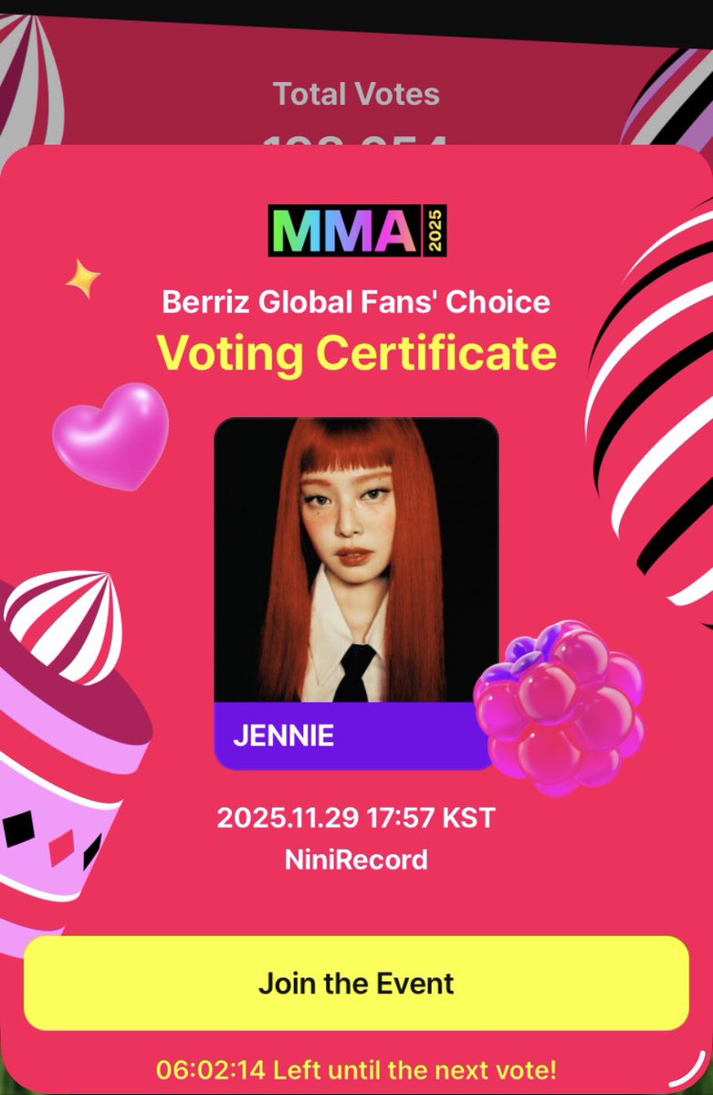 NINIRECORDTH's tweet image. [UPDATE] MMA Berriz Global Fans’ Choice 

Total Votes = 198,654

#1 *** 22% (~43,704)
#2 JENNIE 13% (~25,825)
#3 ** 12% (~23,88)

Gap from #1 = ~17,879🆘
Gap from #3 = ~1,987 ‼️

ตอนนี้ gap ห่างมาก ๆ แล้วค่ะ😭⚠️