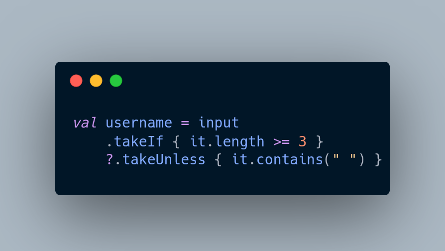 kumarpiyush921's tweet image. Kotlin Insight Most Devs Miss

You can use takeIf + takeUnless to build expressive guard clauses without if blocks.

Readable, chainable validation — no nested conditions, no noise.
Elegant Kotlin &amp;gt; bulky checks 😎
#Kotlin #ProTips #CleanCode