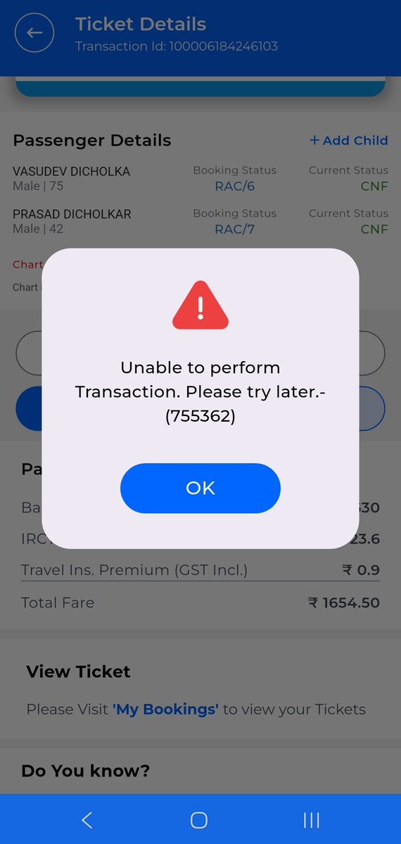 SHYAM_vs_shyam's tweet image. Hi @IRCTCofficial 

I am unable to cancel my tickets from RailOne App though four days to actual travel 

please advise

#IRCTC