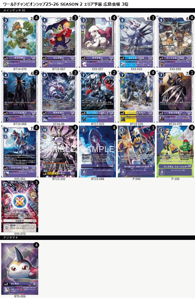 デジモンカードゲーム ワールドチャンピオンシップ SEASON 2 エリア
