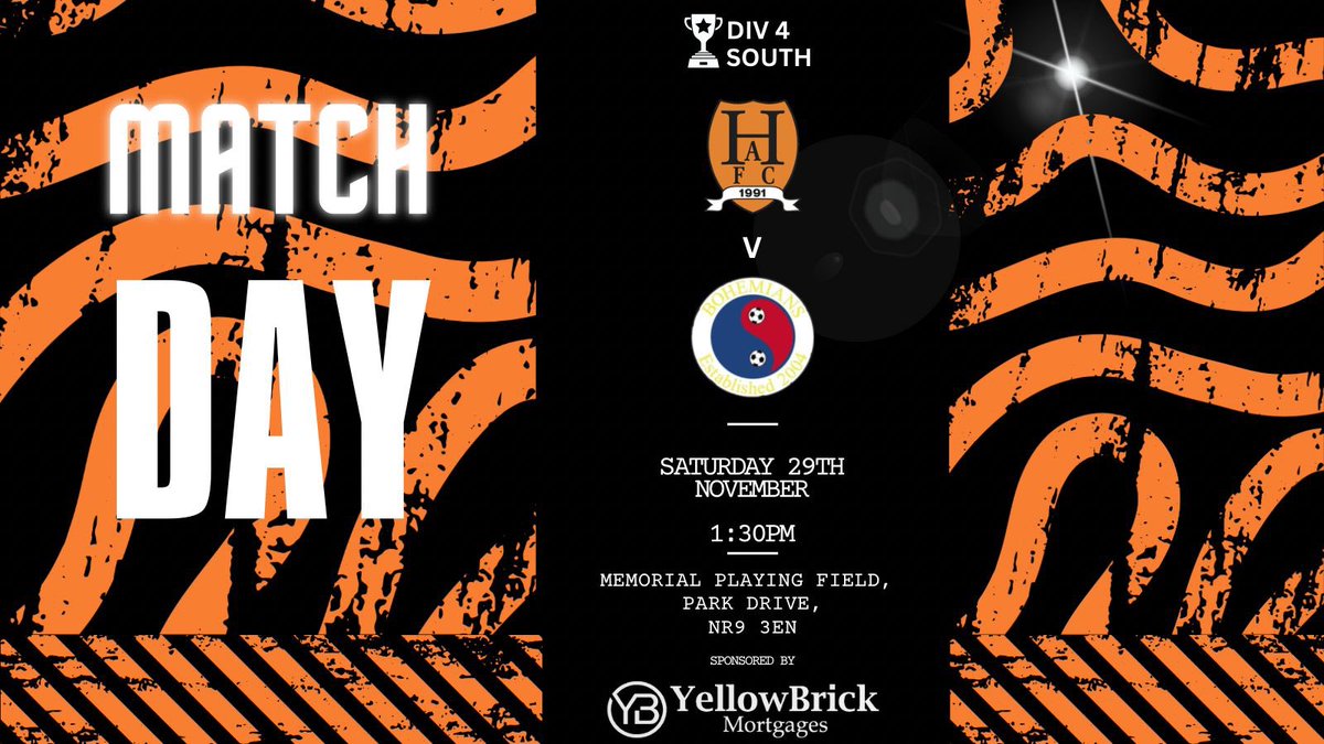 HAFCSaturdays's tweet image. 🖤🧡 MATCH DAY 🧡🖤

Huge one in the @AnglianCom Div 4 South title race today! 

We take on @Bohemians__FC (H) in a crucial 6 pointer, looking to overturn the narrow defeat we faced in the reverse fixture. 

Get down if you’re in the area, your support is appreciated! 🤝🏼 

#UTT🍊