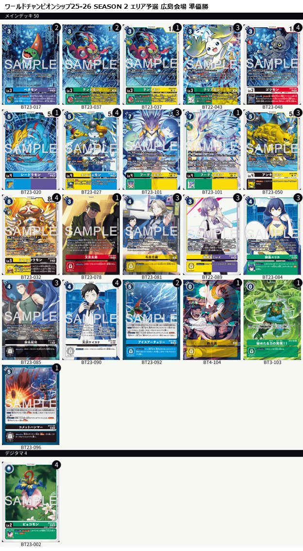 デジモンカードゲーム ワールドチャンピオンシップ SEASON 2 エリア