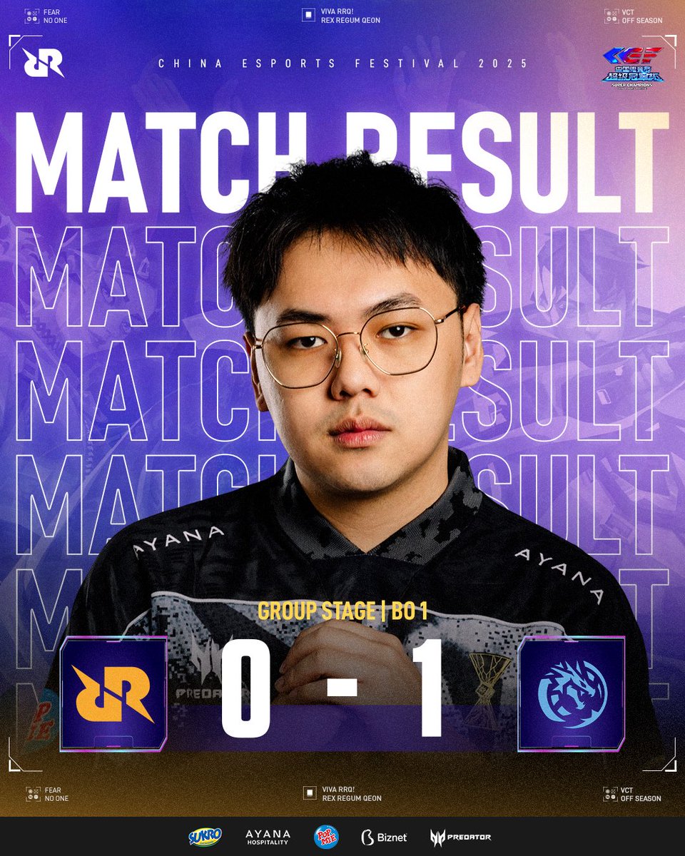 A tough loss against <a href="/LeviatanGG/">LEVIATAN</a>, but we remain grateful for your continuous support. We will use this experience to improve, reset, and move forward with stronger determination. Thank you for standing with us.
#RRQVALORANT #中国电竞节 #VIVARRQ