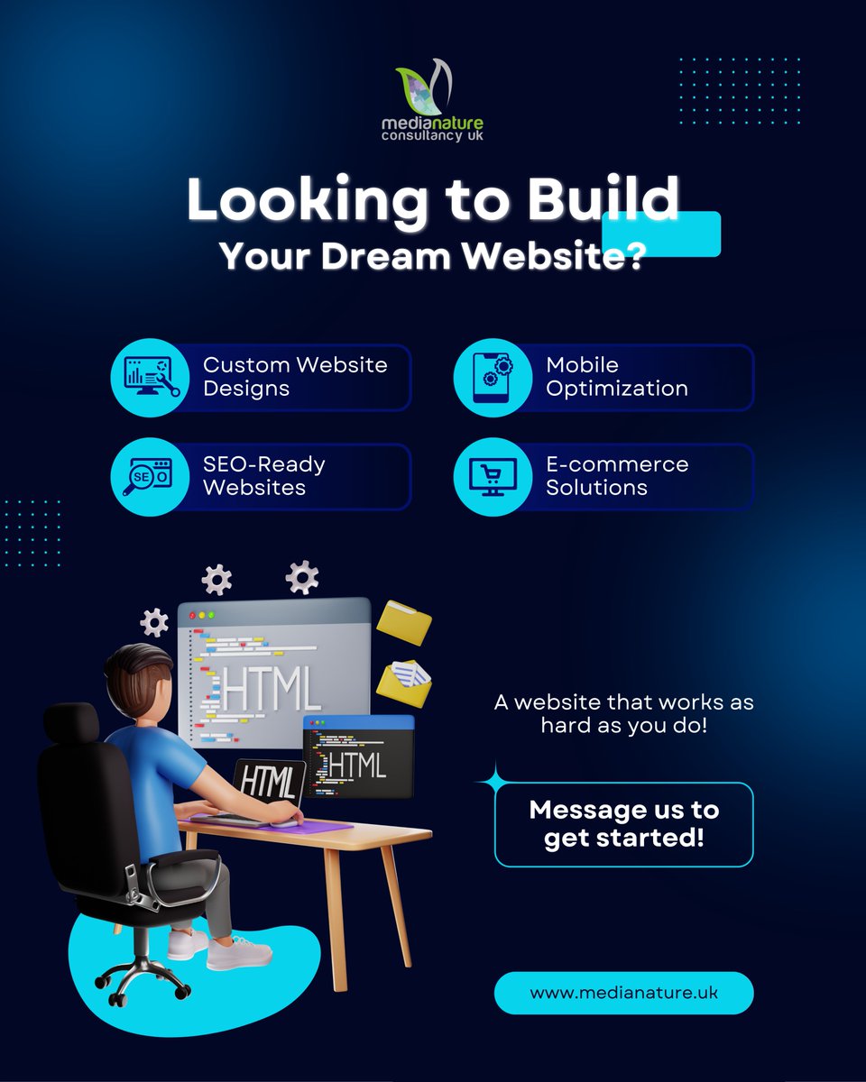 medianatureUK's tweet image. 💻✨ Looking to Build Your Dream Website

At Medianature Consultancy UK, we offer:
✔️ Custom Website Designs
✔️ Mobile Optimization
✔️ SEO-Ready Websites
✔️ E-commerce Solutions

📩 Message us to get started!
🌐 medianature.uk

#WebDesign #WebsiteDevelopment