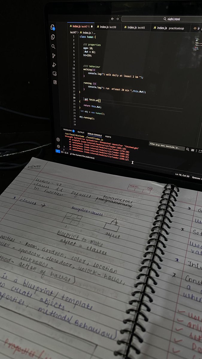 Nidhy7611's tweet image. Day 18 of leveling up my javascript journey 🚀 with @lovebabbar3 and @CodeHelp4U 
🌱Errors are every developer’s daily companion — but understanding them deeply helps us debug faster. Fetch= error 😢