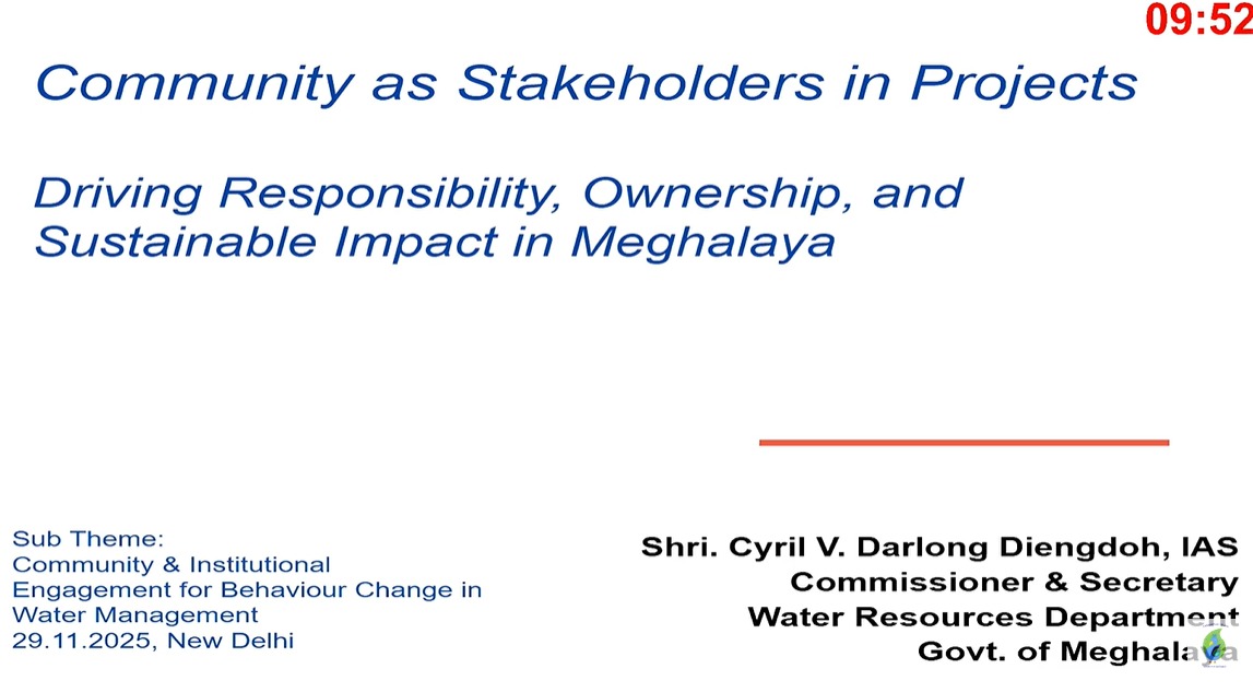 nwmgoi's tweet image. Sh. Cyril V. Darlong Diengdoh, Secty. WRD, Meghalaya, shares key steps for community-led water governance: 25% women leadership, PES model, GIS monitoring &amp;amp; digital audits, plus cultural narratives led by local champions for conservation.

#SujalamBharat