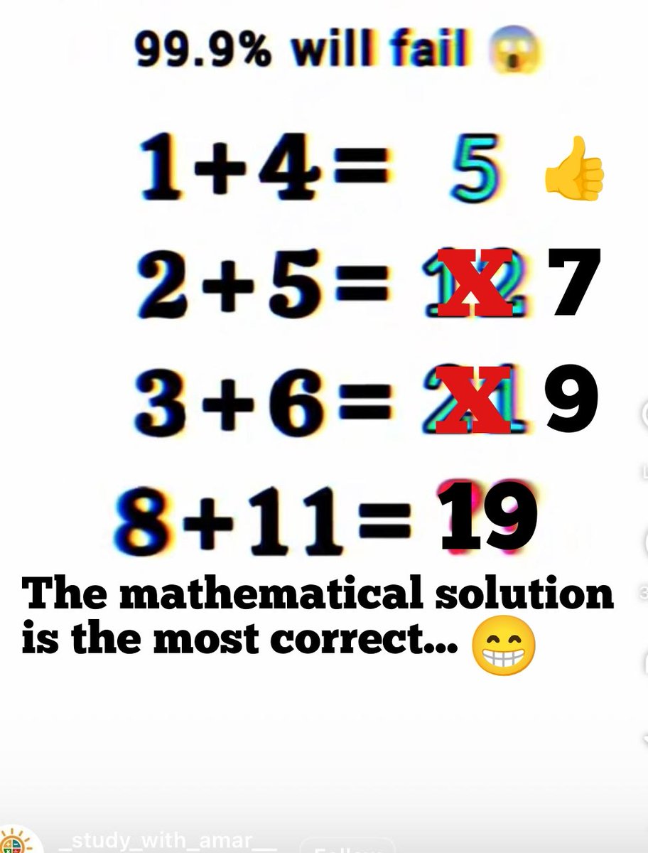 HolaPecola's tweet image. Indeed, since it&apos;s a test, there are different solutions and different points of view. Mathematics is another matter.

Mathematical solution is: 👇
