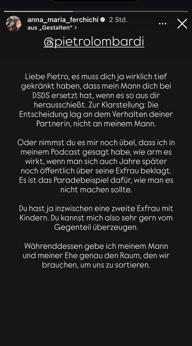 Pietro war noch respektvoll, A-M fährt aber die Krallen aus 😅