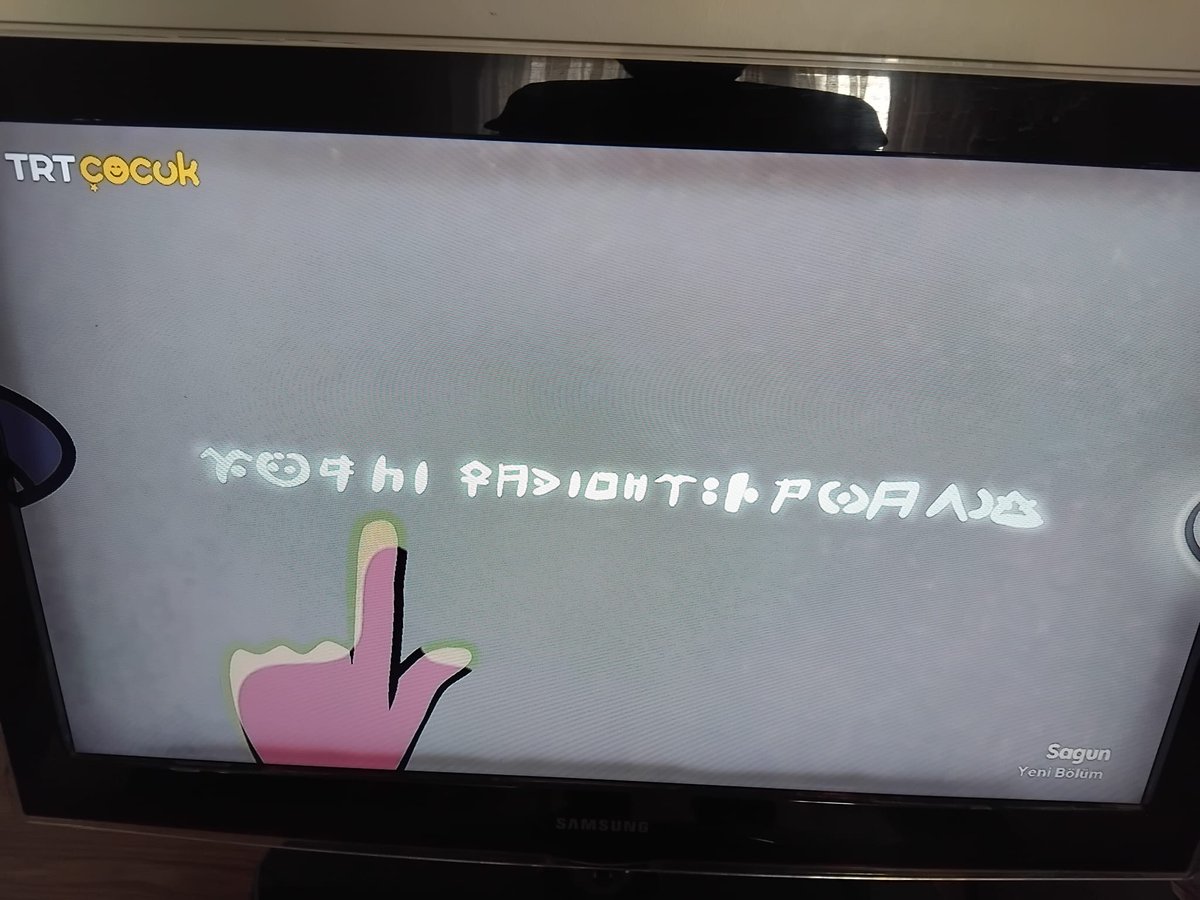 Sizce TRT Çocuk'ta 15:00'te yayında olan Sagun çizgi filminin yeni bölümünde burdaki son kelimede ne yazıyor? Yoksa ben abartıyor muyum?

<a href="/trt/">TRT</a> <a href="/trtcocuk/">TRT Çocuk</a> <a href="/fyilmazuludag/">Ferudun Yılmaz</a> <a href="/OsmanBilgin11/">Osman Bilgin</a> <a href="/rtukkurumsal/">RADYO VE TELEVİZYON ÜST KURULU</a>