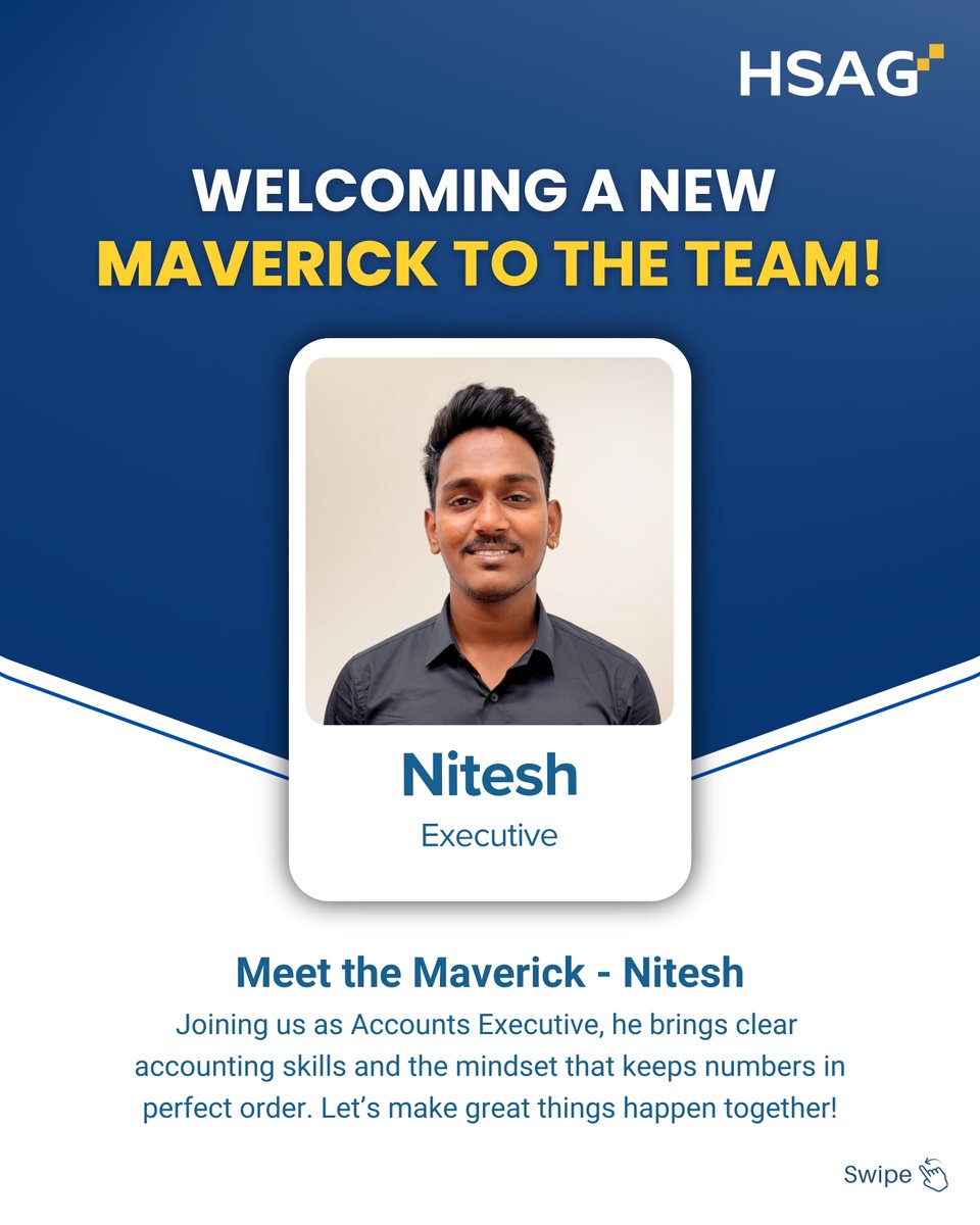 hsagindia's tweet image. New beginnings bring new energy! 🌟 

We’re excited to welcome our new team members to HSAG. With fresh ideas and passion, they’re ready to grow, learn, and make an impact together. 💪

#HSAG #WelcomeAboard #NewBeginnings #TeamGrowth